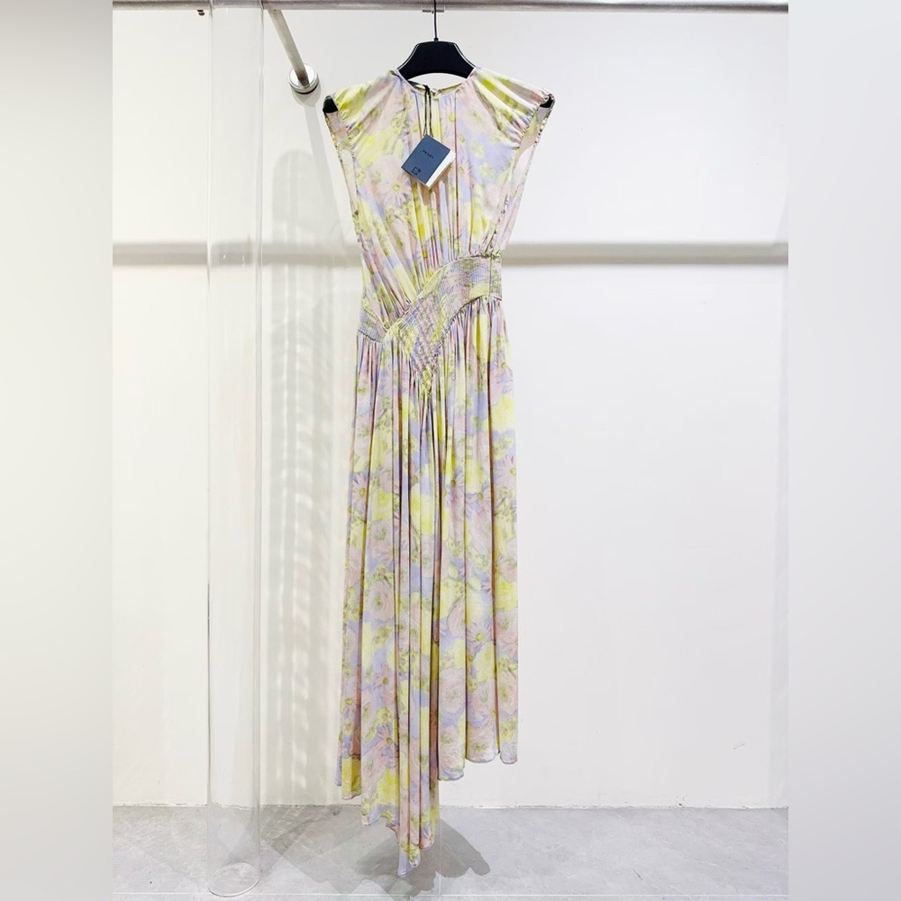 ❌sold❌Authentic Prada Yellow and Purple Floral Maxi Dress